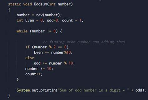 sum of odd numbers in java